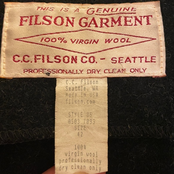 Filson - Mackinaw Wool Cruiser Jacket, Charcoal, Size 42 - Picture 2 of 7